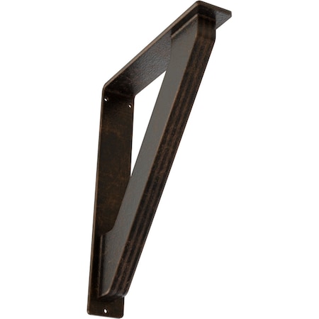 Ekena Millwork Traditional Wrought Iron Bracket, (Triple center brace), Antiqued Bronze 2"W x 10"D x 12"H BKTM02X10X12TTRABZ